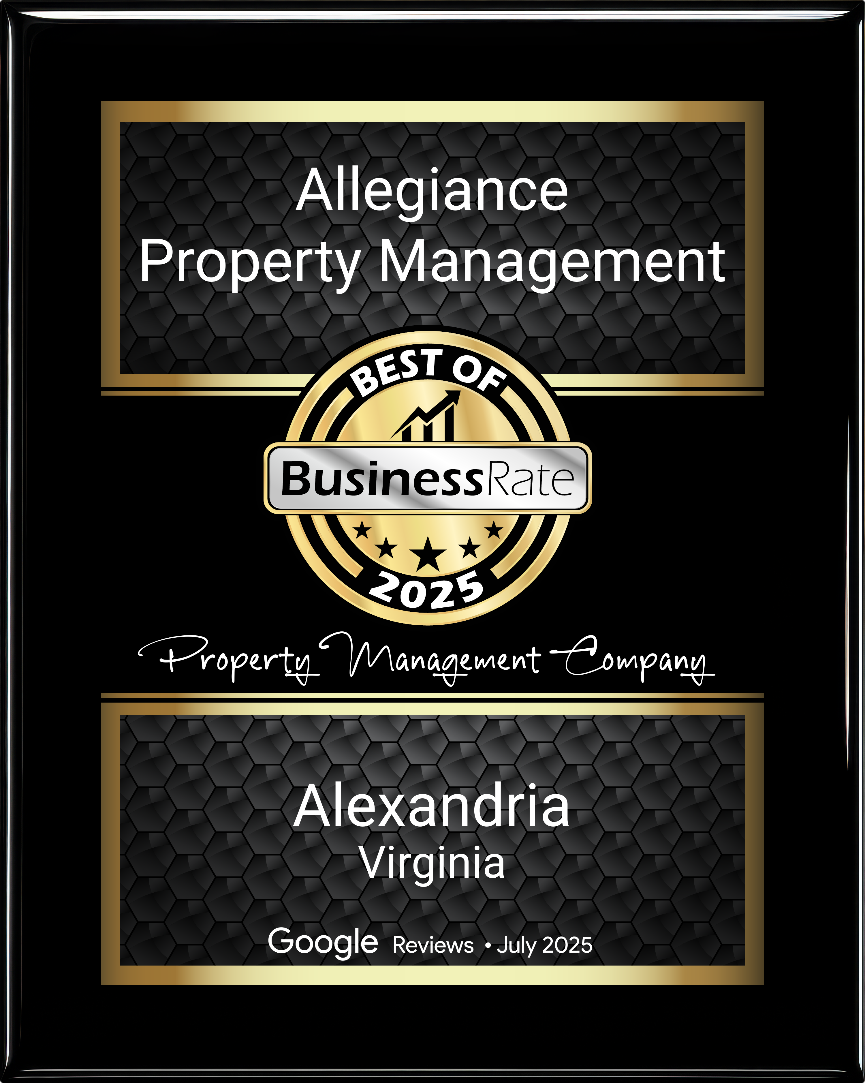 Allegiance Property Management Plaque